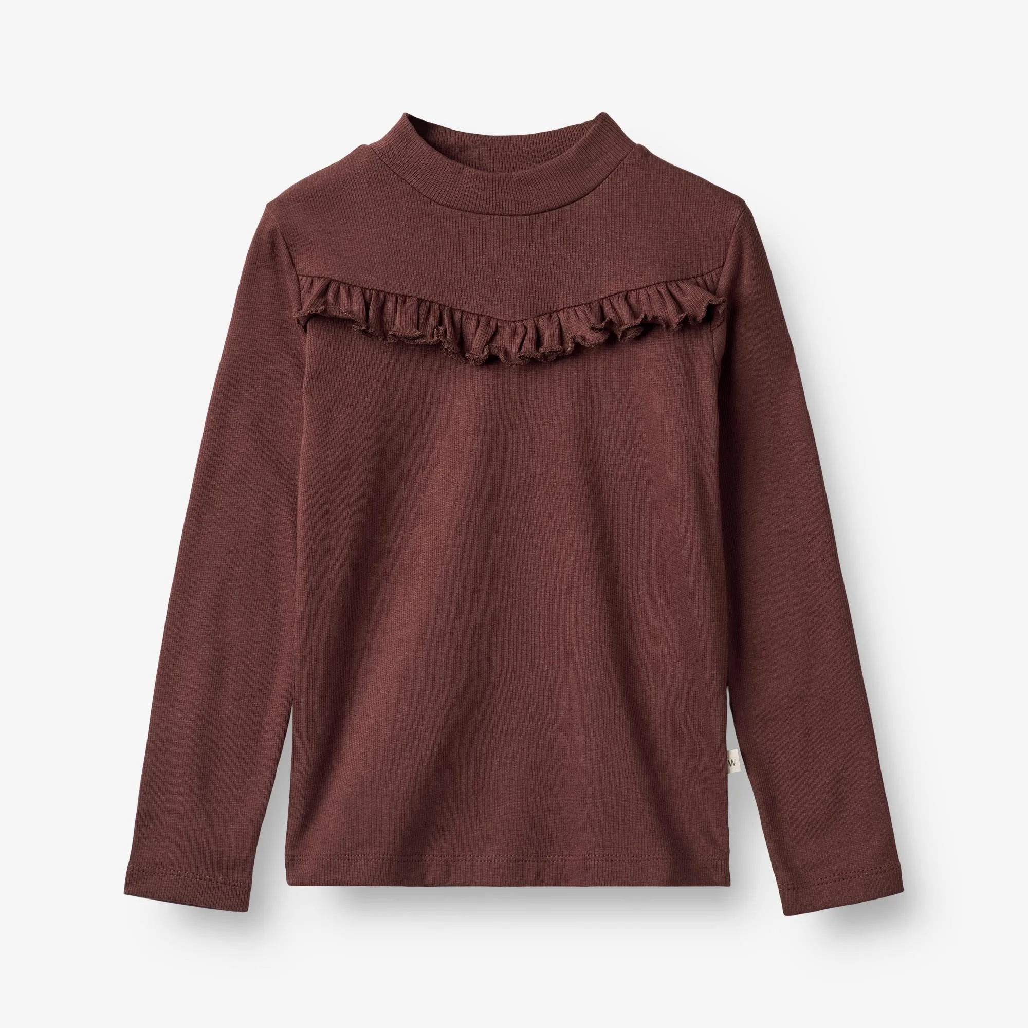 Langærmet Rib T-Shirt Rosetta - aubergine