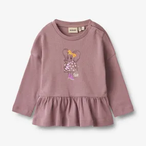 Langærmet T-Shirt Katrine - lavender dawn