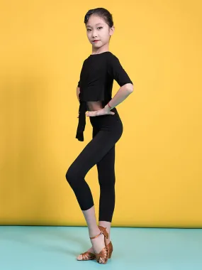 Latin Dance Training Bottoms Dance Leggings Summer Black Trousers