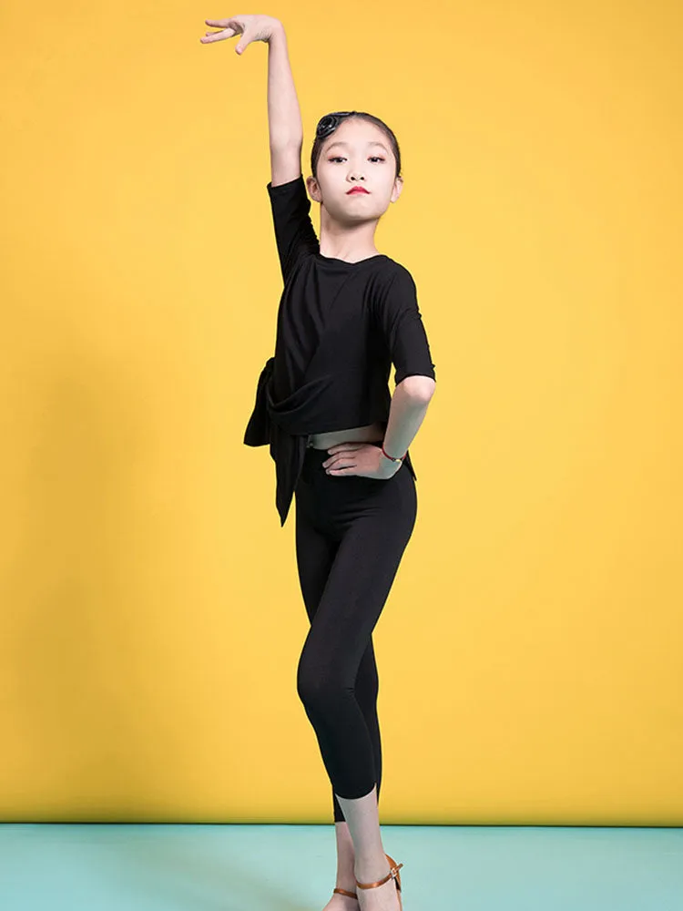 Latin Dance Training Bottoms Dance Leggings Summer Black Trousers