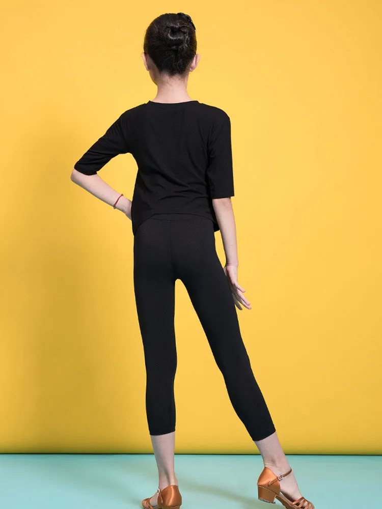Latin Dance Training Bottoms Dance Leggings Summer Black Trousers
