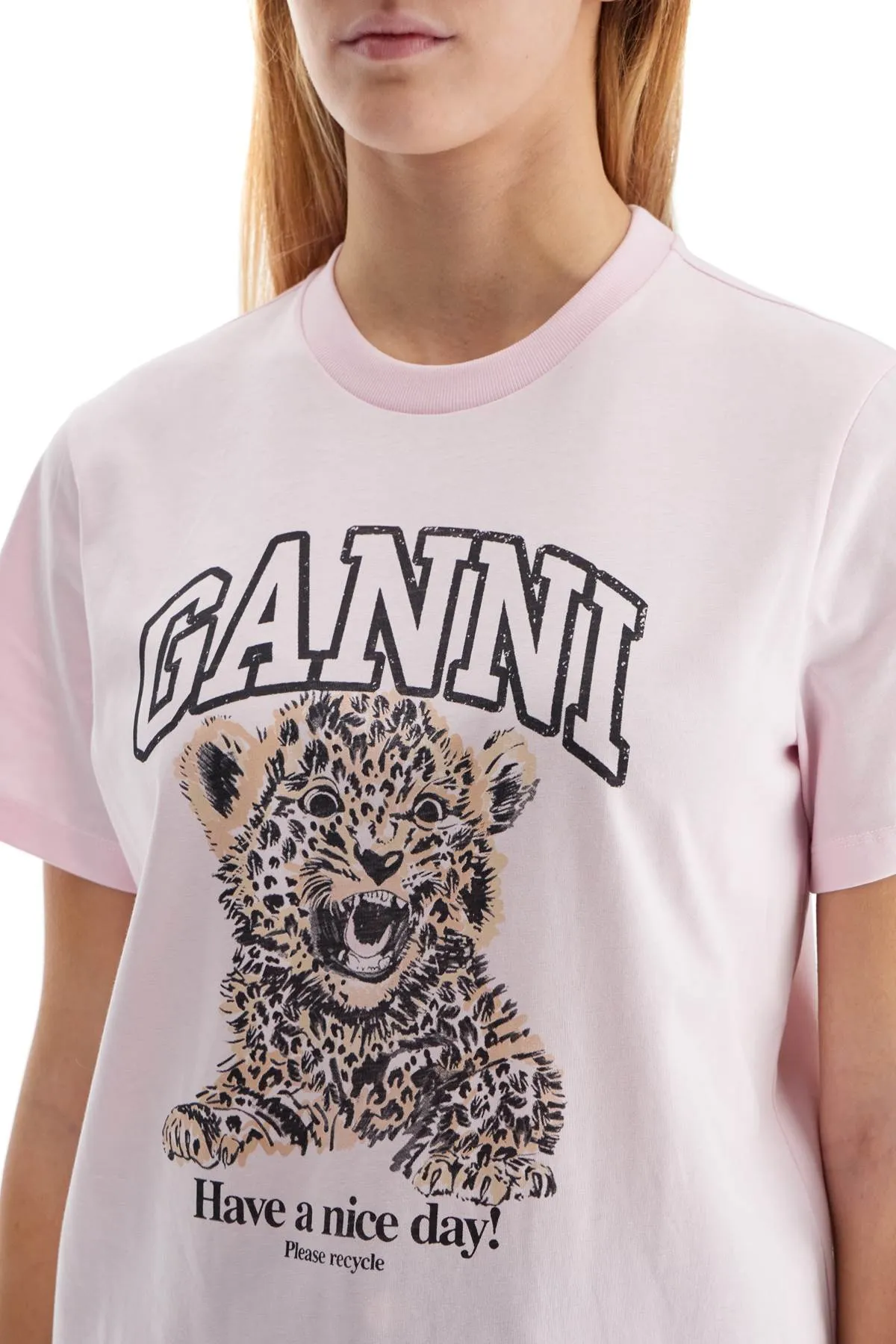 leopard print t-shirt with T4161 CHALK PINK