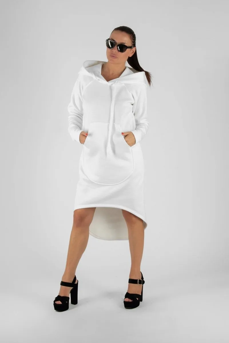 Light grey Hooded Dress TAYLOR