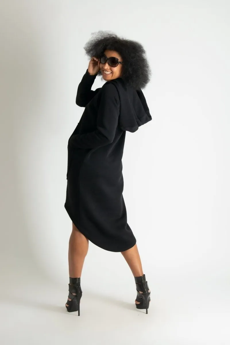 Light grey Hooded Dress TAYLOR