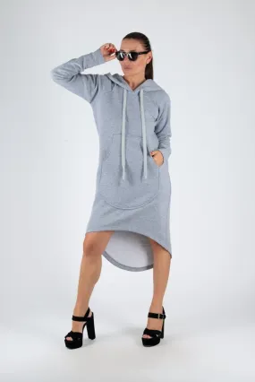 Light grey Hooded Dress TAYLOR