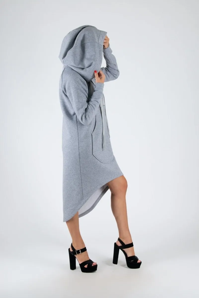 Light grey Hooded Dress TAYLOR