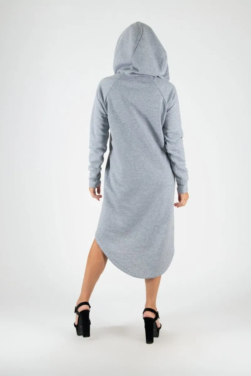 Light grey Hooded Dress TAYLOR