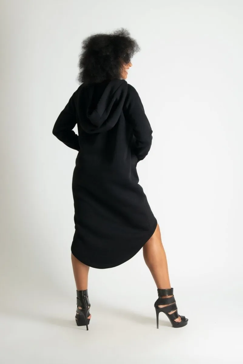 Light grey Hooded Dress TAYLOR
