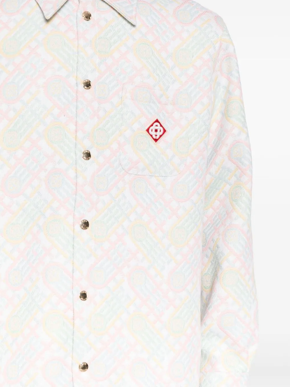 logo-appliqué monogram-jacquard jacket