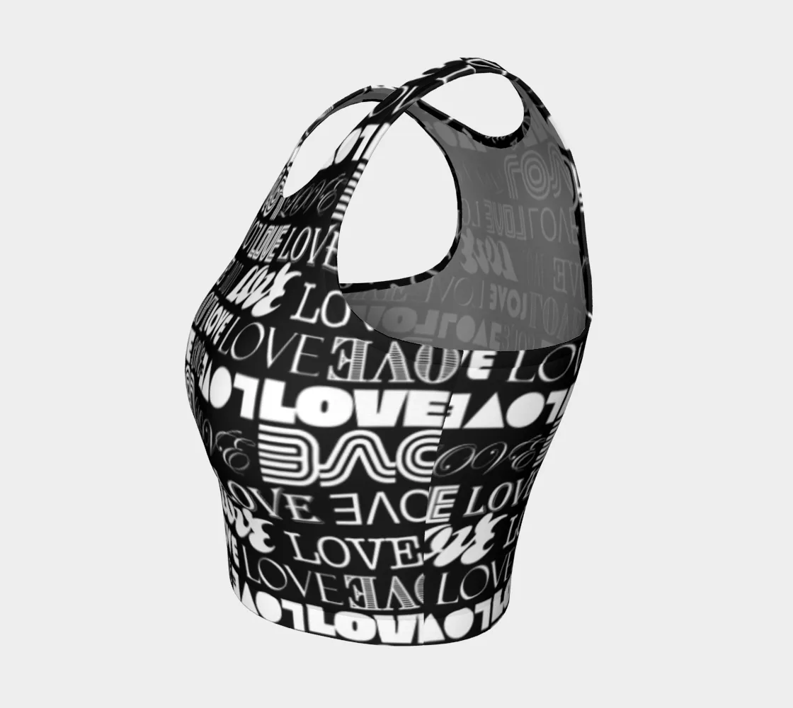 Love Print Crop Top