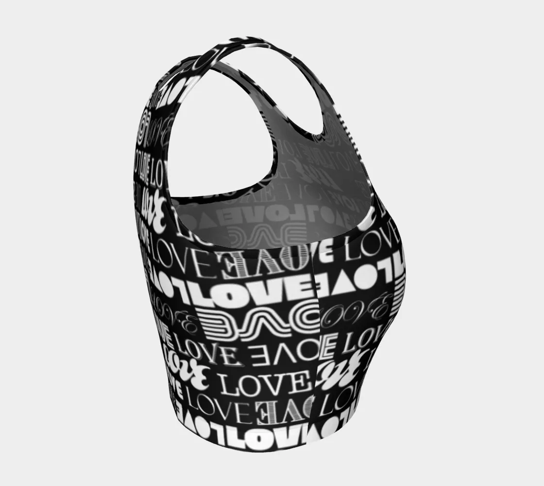 Love Print Crop Top