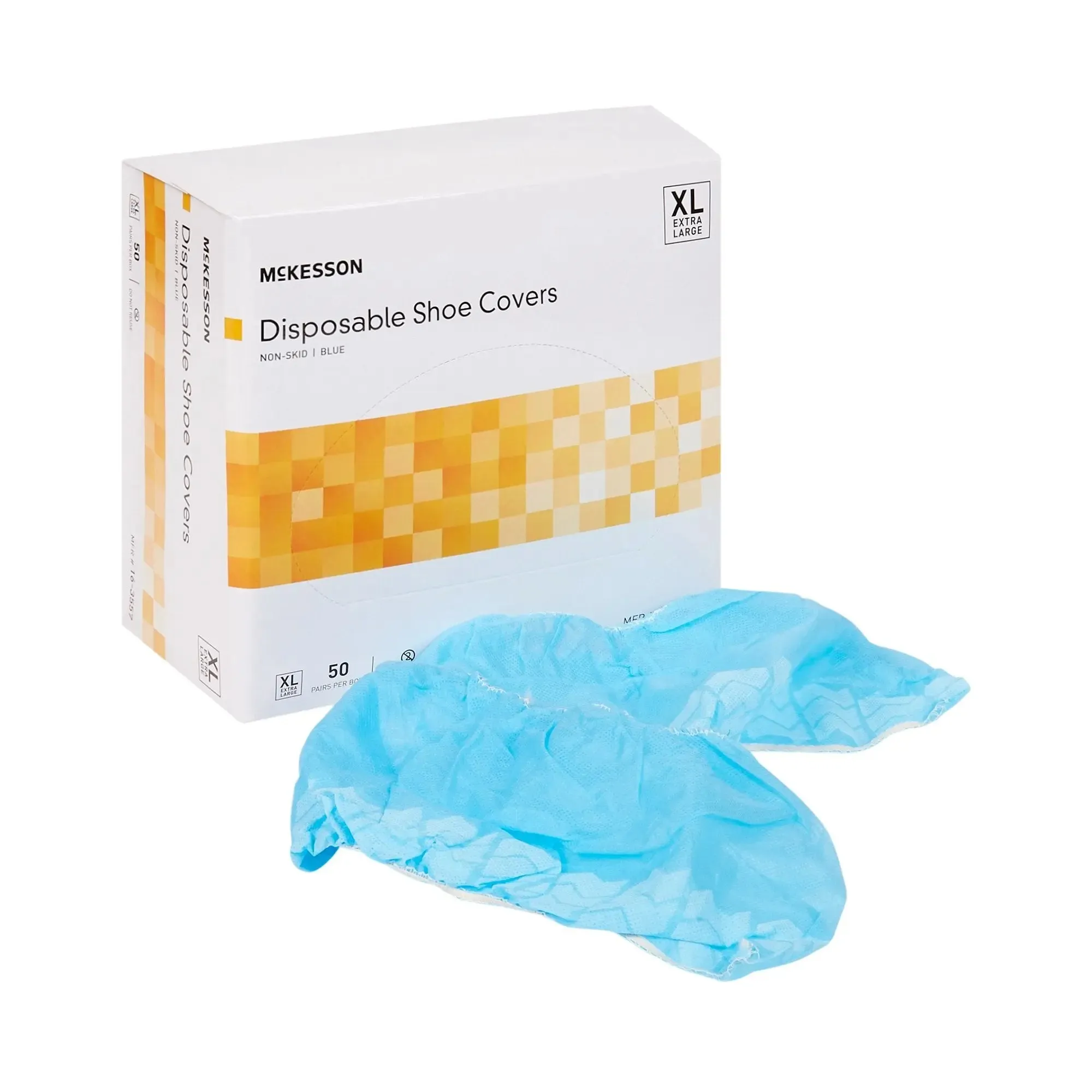 McKesson Shoe Covers, Non-Skid Sole, Blue, Non-Sterile, X-Large