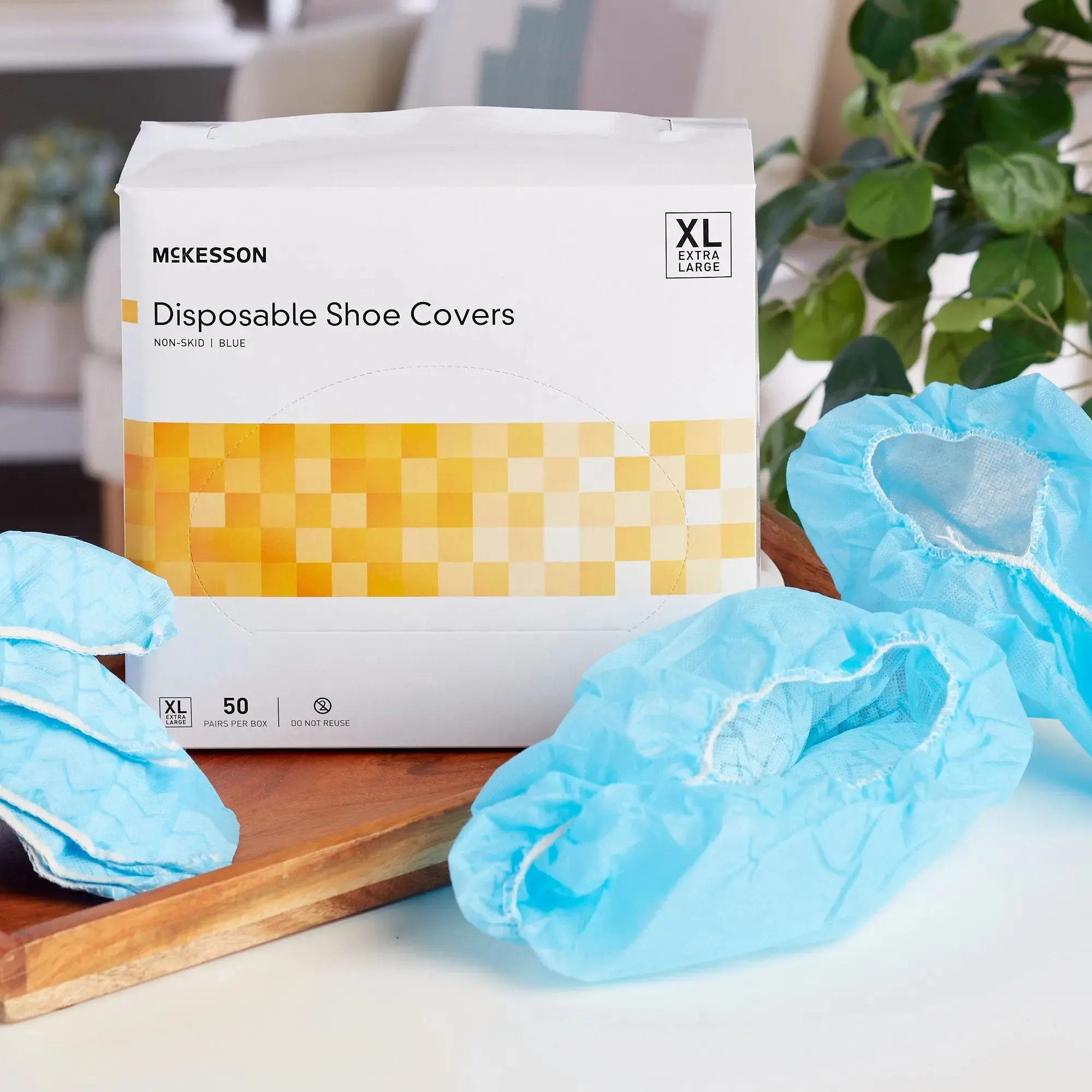 McKesson Shoe Covers, Non-Skid Sole, Blue, Non-Sterile, X-Large