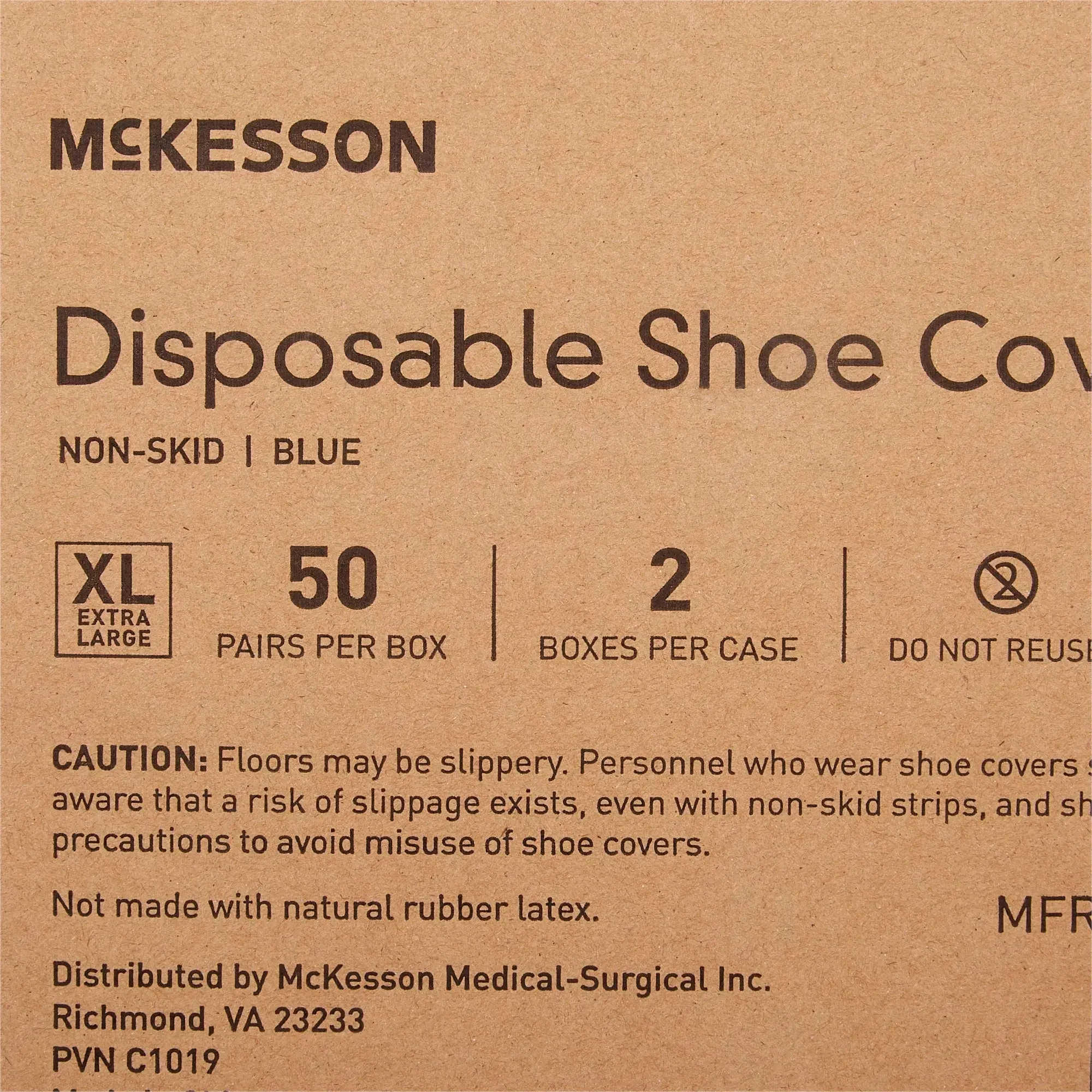 McKesson Shoe Covers, Non-Skid Sole, Blue, Non-Sterile, X-Large