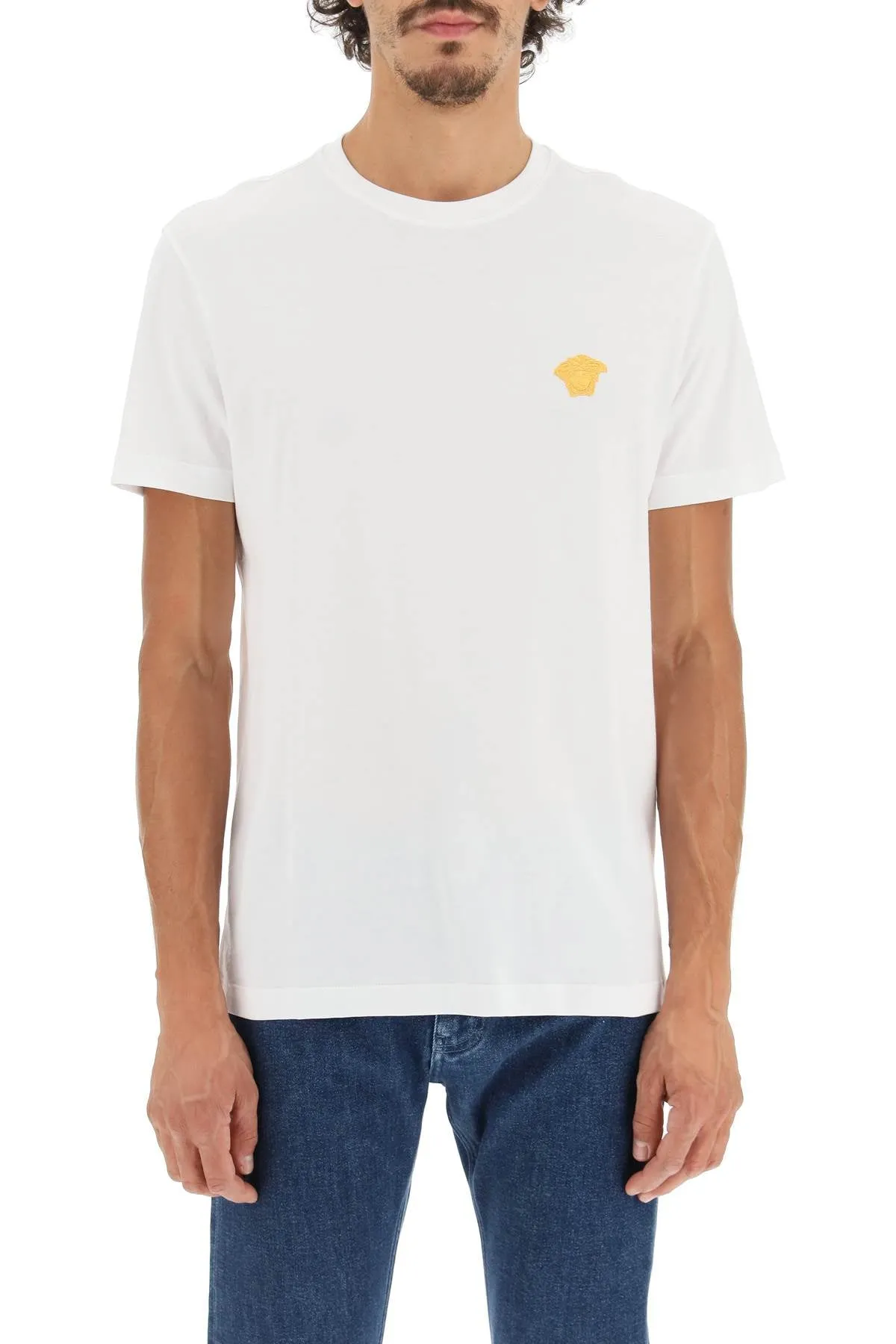 medusa embroidered t-shirt 1008481 1A08489 OPTICAL WHITE