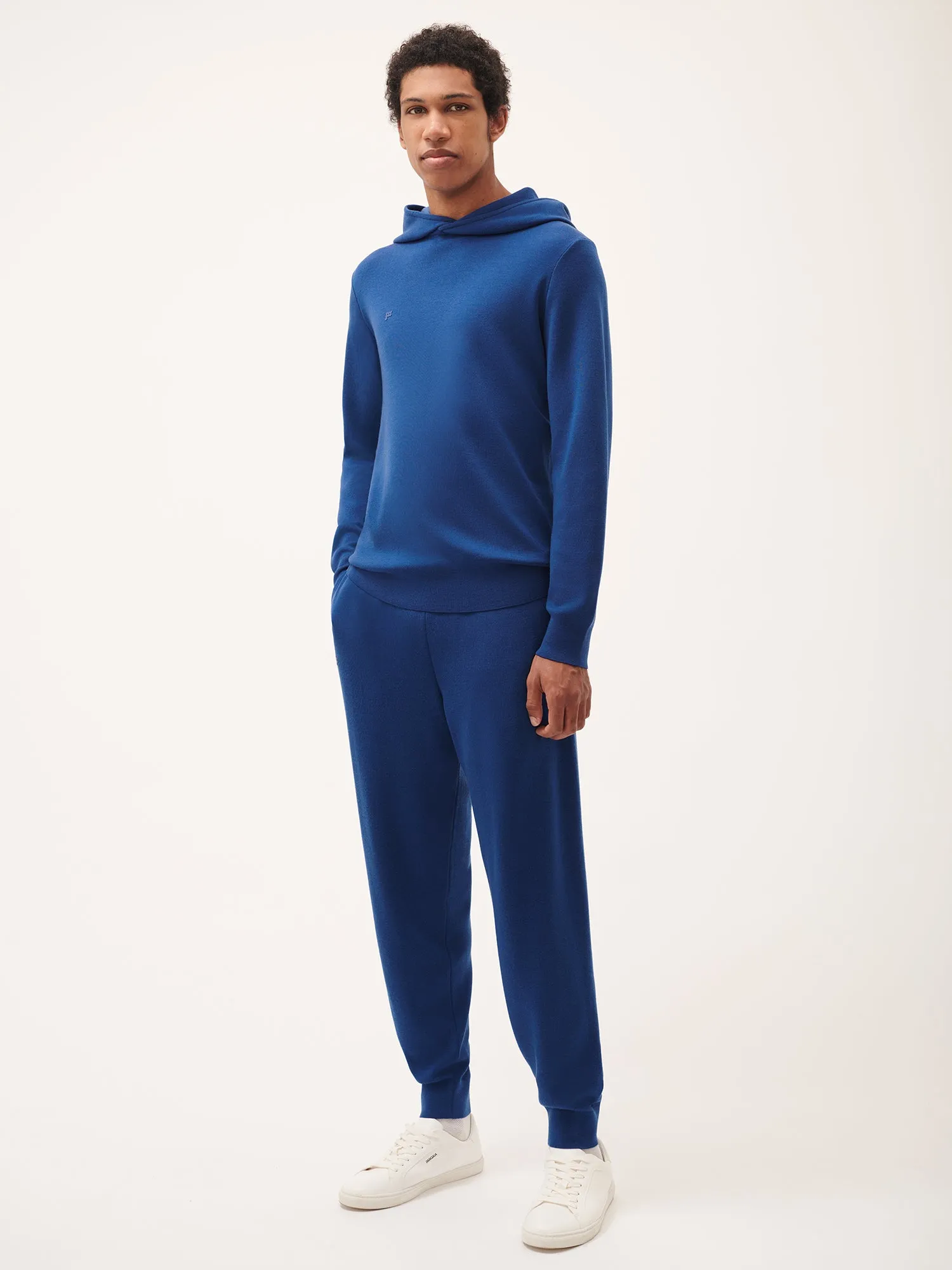 Mens DNA Regenerative Merino Wool Track Pants—earth blue