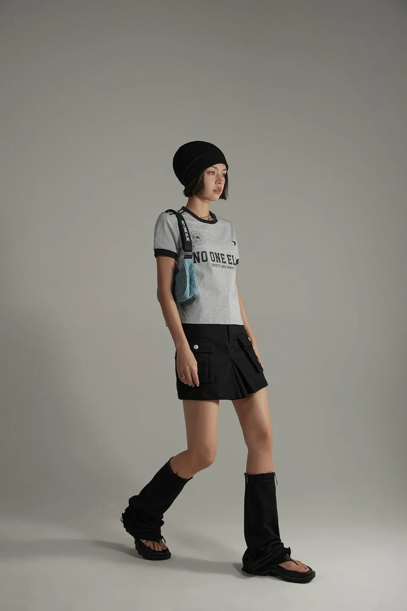 Noe Lettering Sporty Colorblocked Short Sleeve T-Shirt