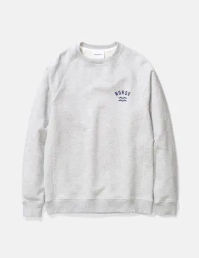 Norse Projects Ketel Ivy Wave Logo Sweatshirt - Light Grey Melange