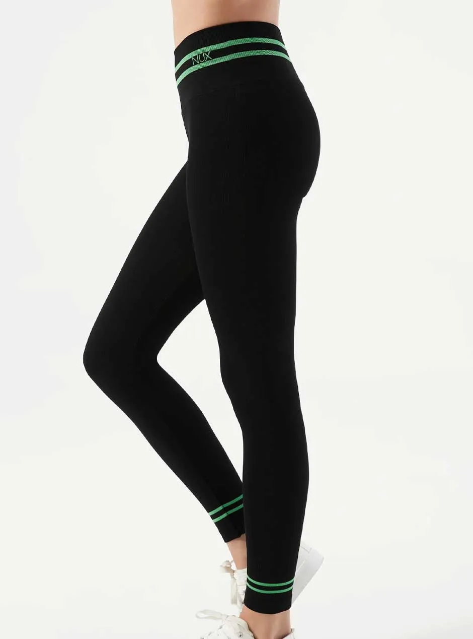 NUX Active Women's Mel C Leggings - Black Green