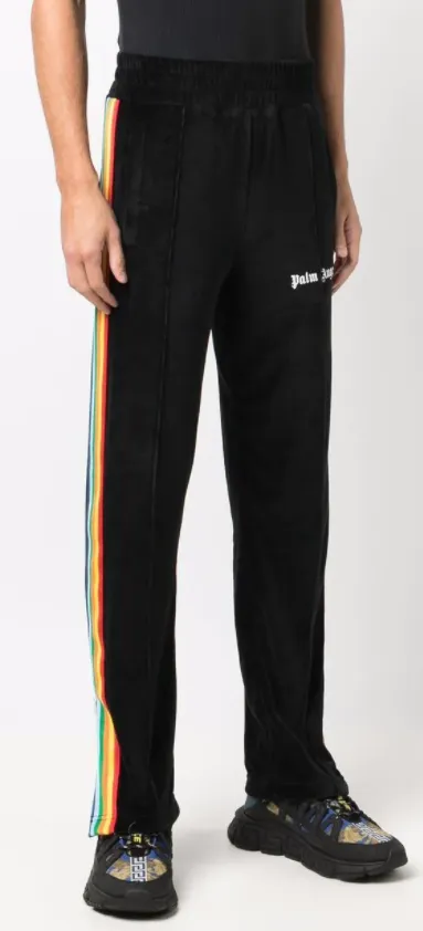 PALM ANGELS - rainbow-stripe chenille track pants