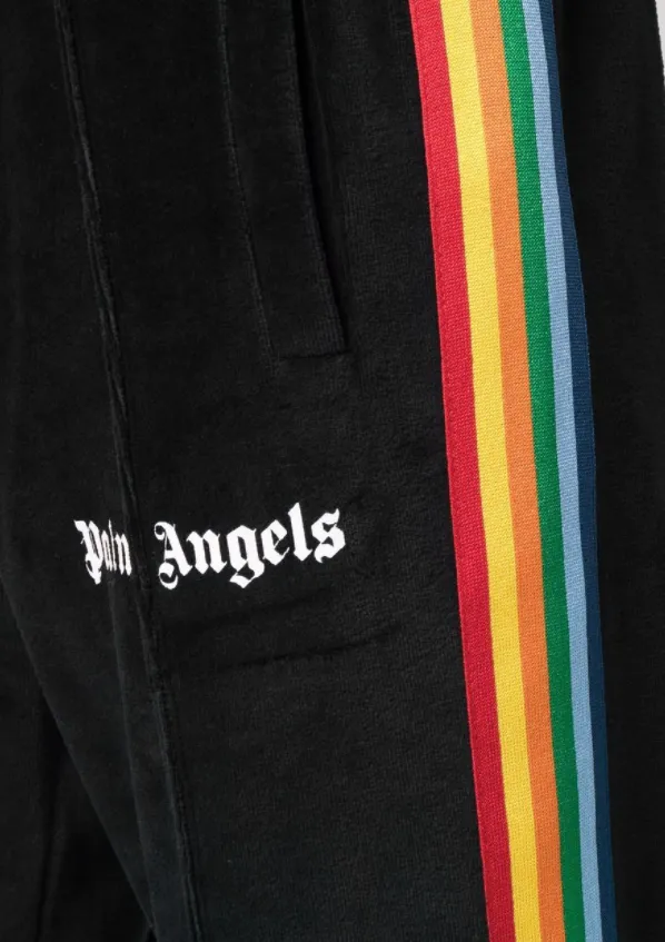 PALM ANGELS - rainbow-stripe chenille track pants