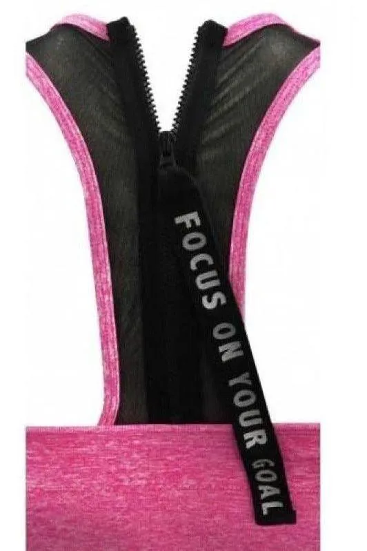 Pink Bra w/zipper pull Focus