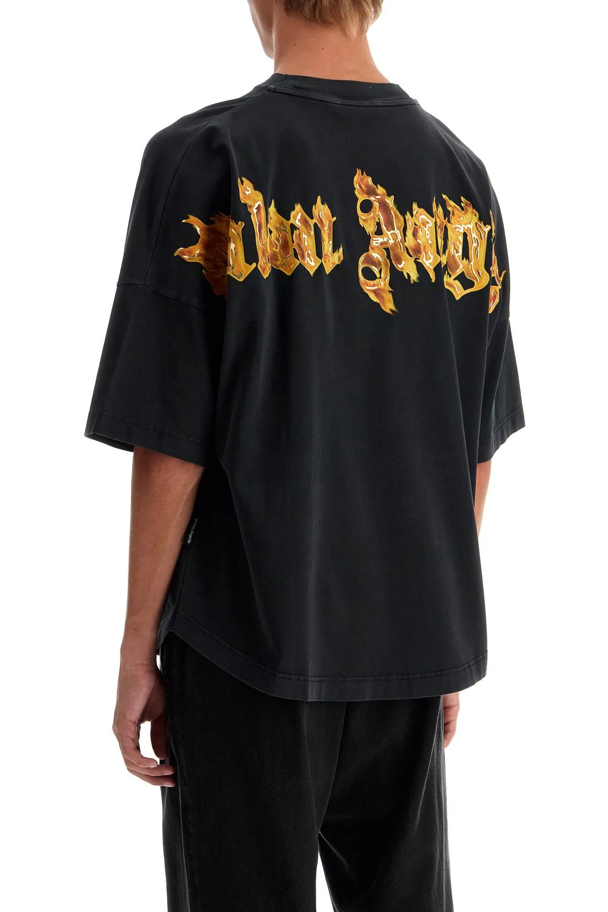 "burning palm oversized t PMAA002F24JER011 BLACK GOLD