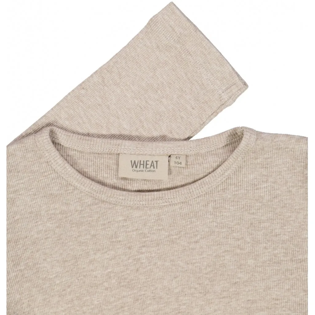 Rib T-Shirt LS - gravel melange