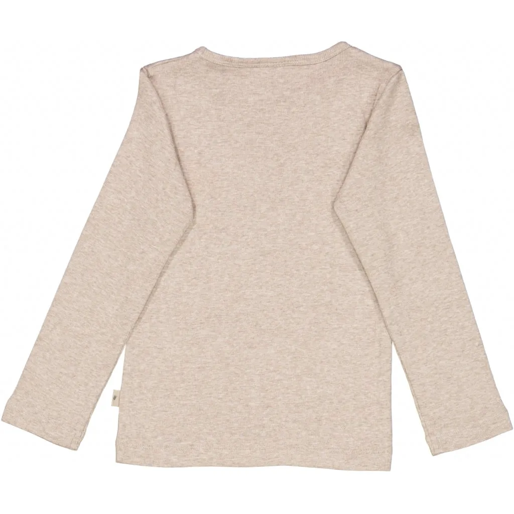 Rib T-Shirt LS - gravel melange