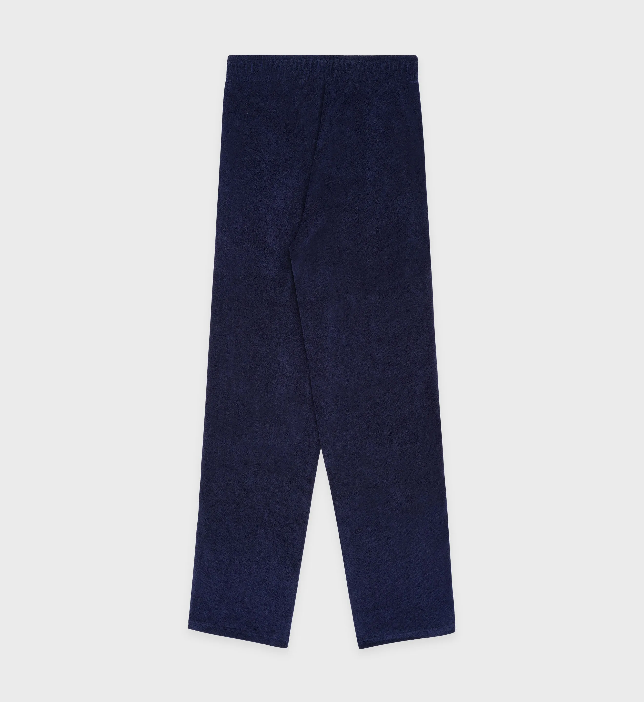 Script Velour Track Pants - Navy/Cream