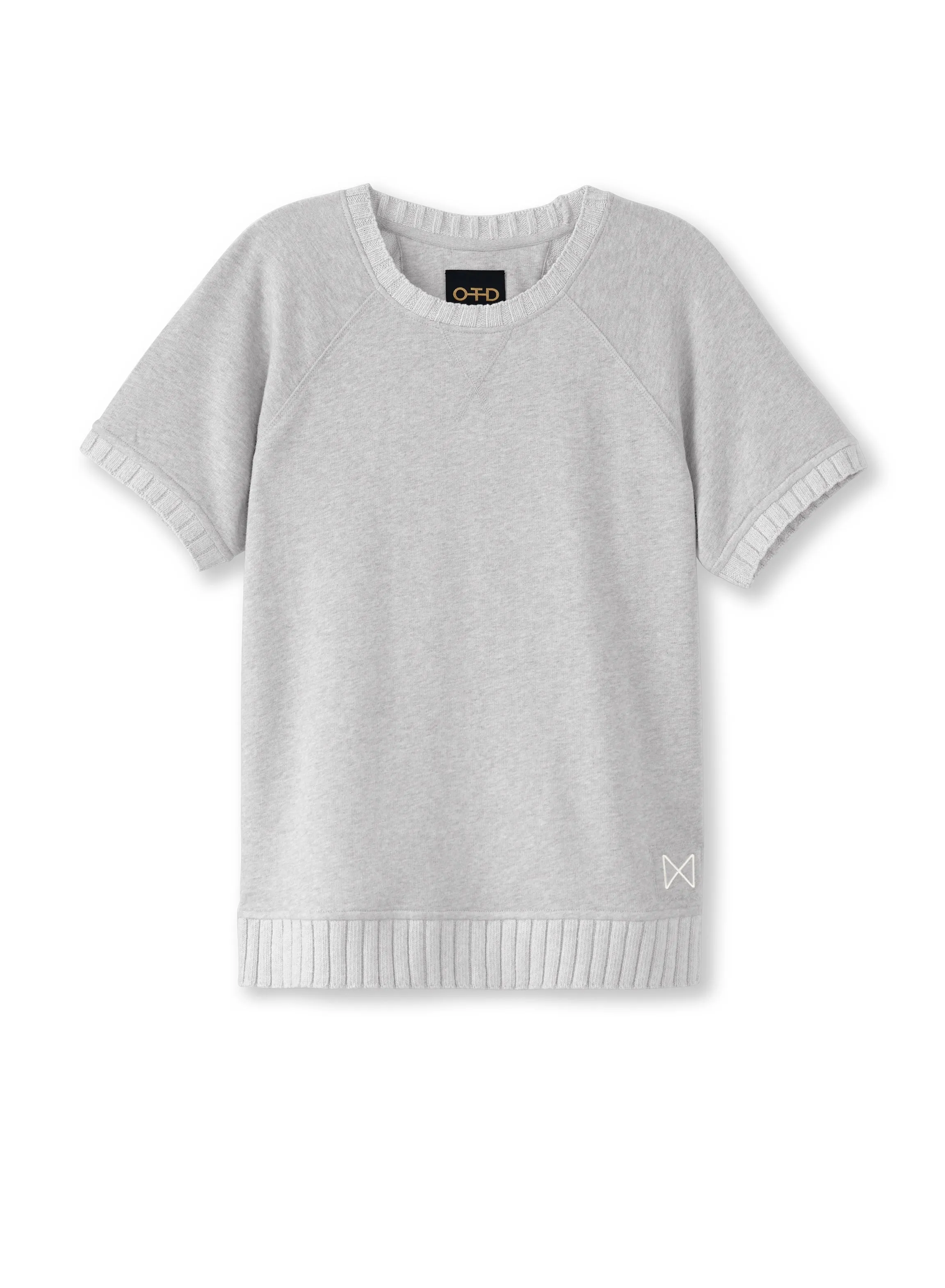 Short Sleeve French Terry Sweatshirt (Light Grey Heather)