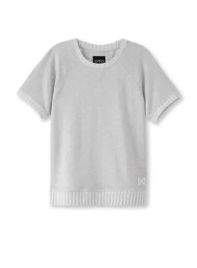 Short Sleeve French Terry Sweatshirt (Light Grey Heather)