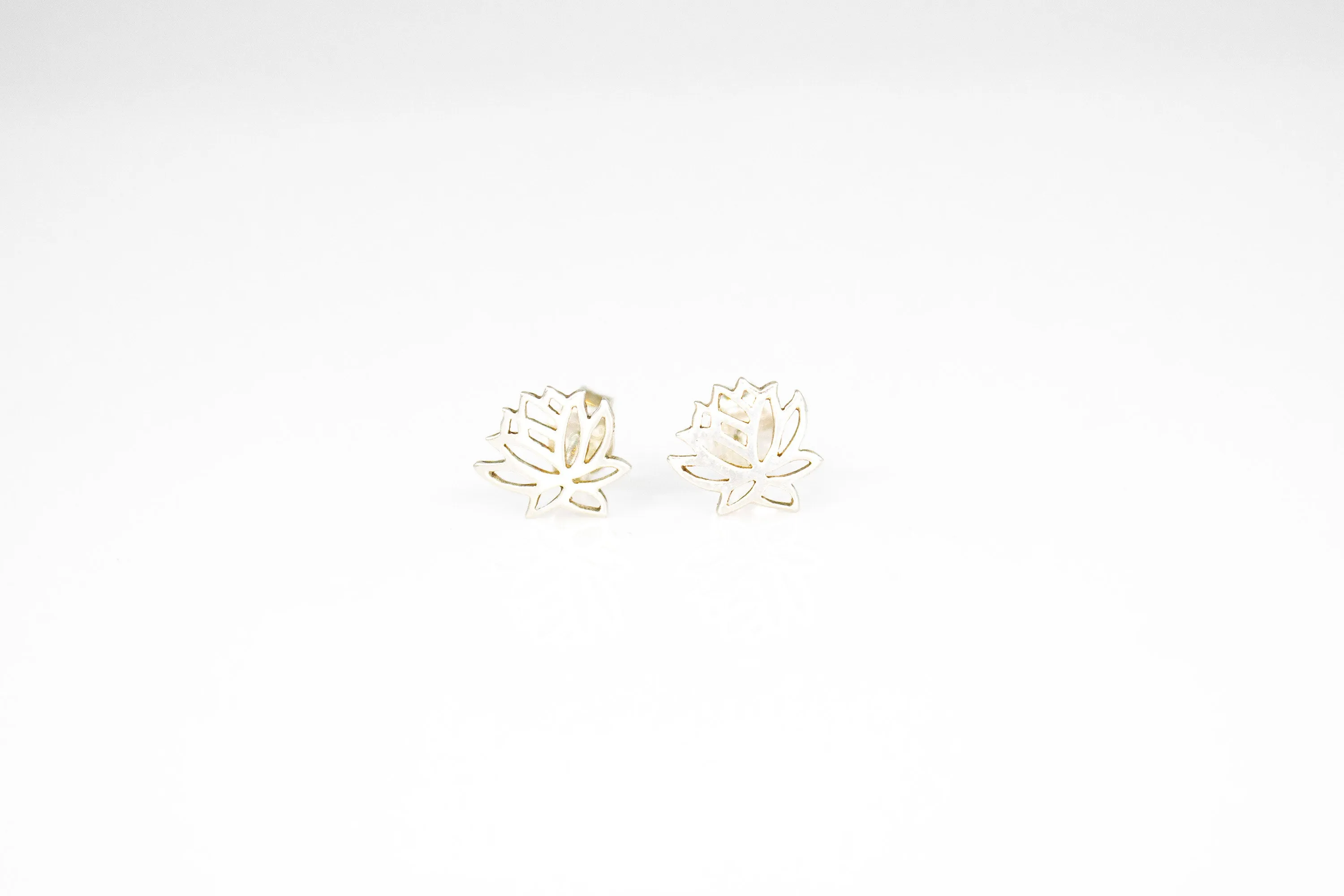 Silver Lotus Flower Earrings