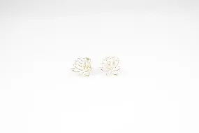 Silver Lotus Flower Earrings