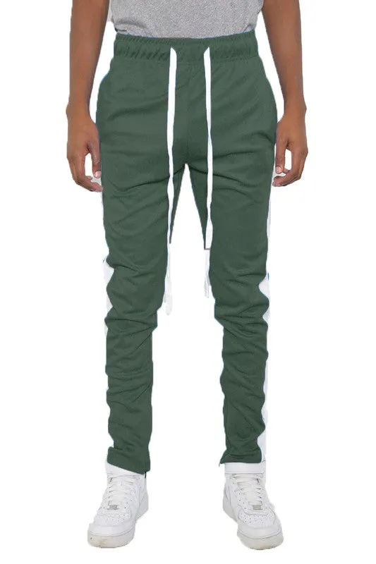 Single Stripe Track Pant (Olive White)