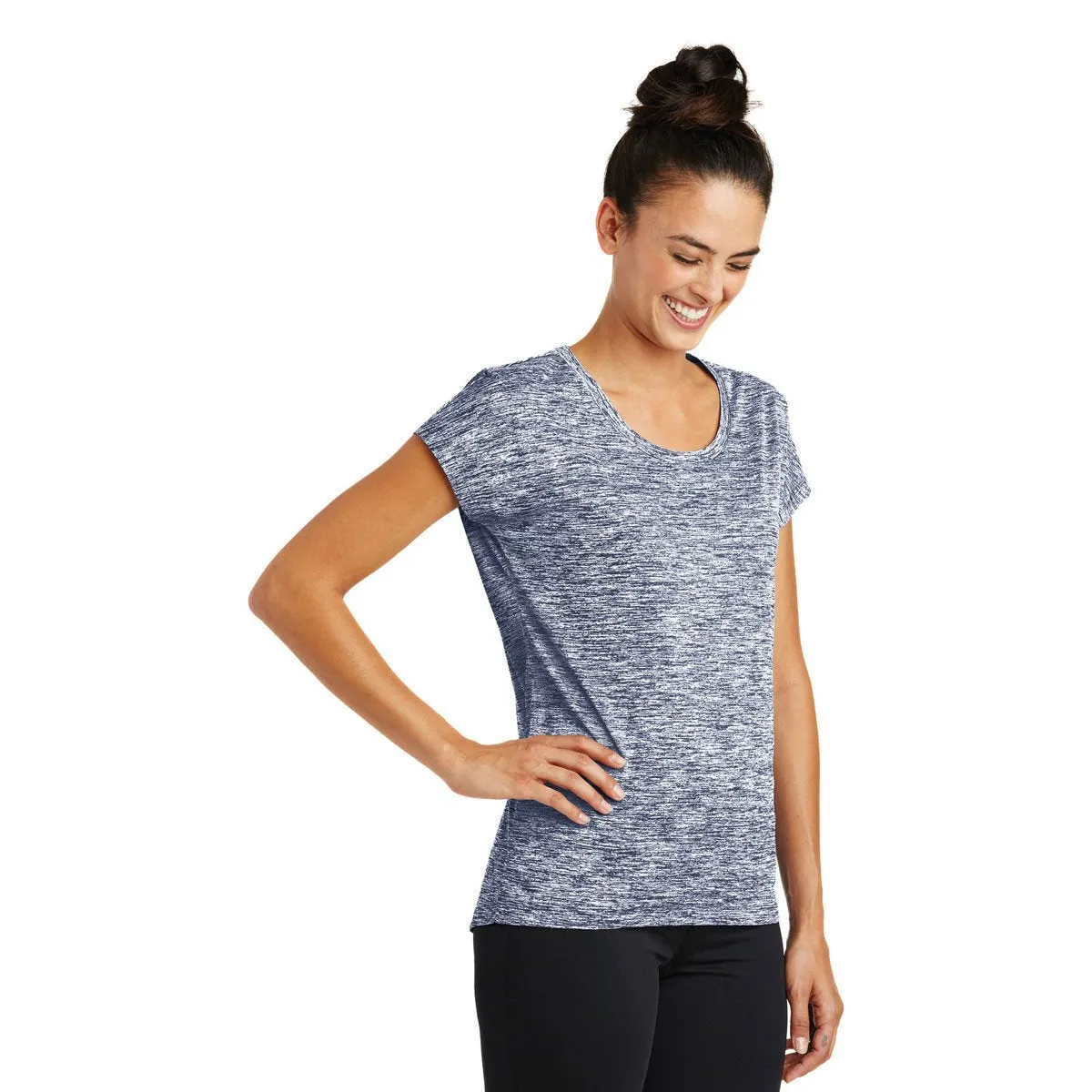 Sport-Tek Women's True Navy Electric PosiCharge Electric Heather Sporty Tee