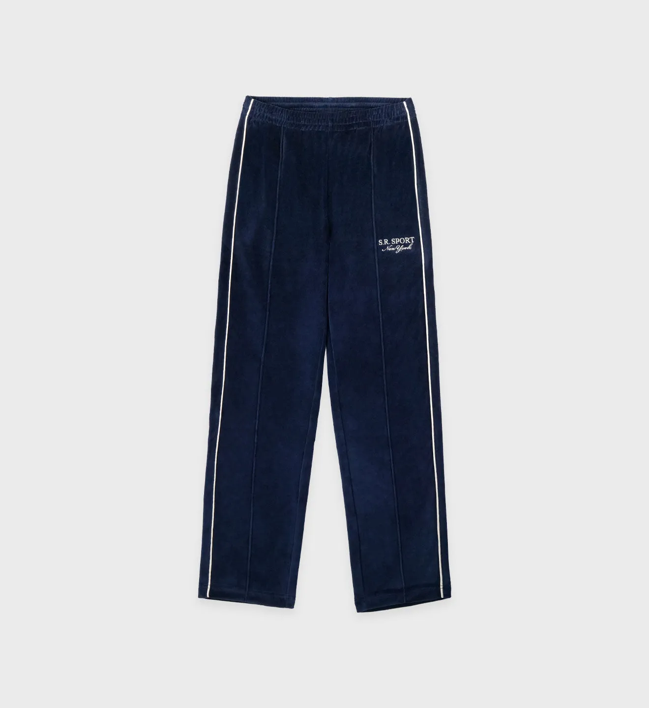 SR Sport Velour Track Pant - Navy