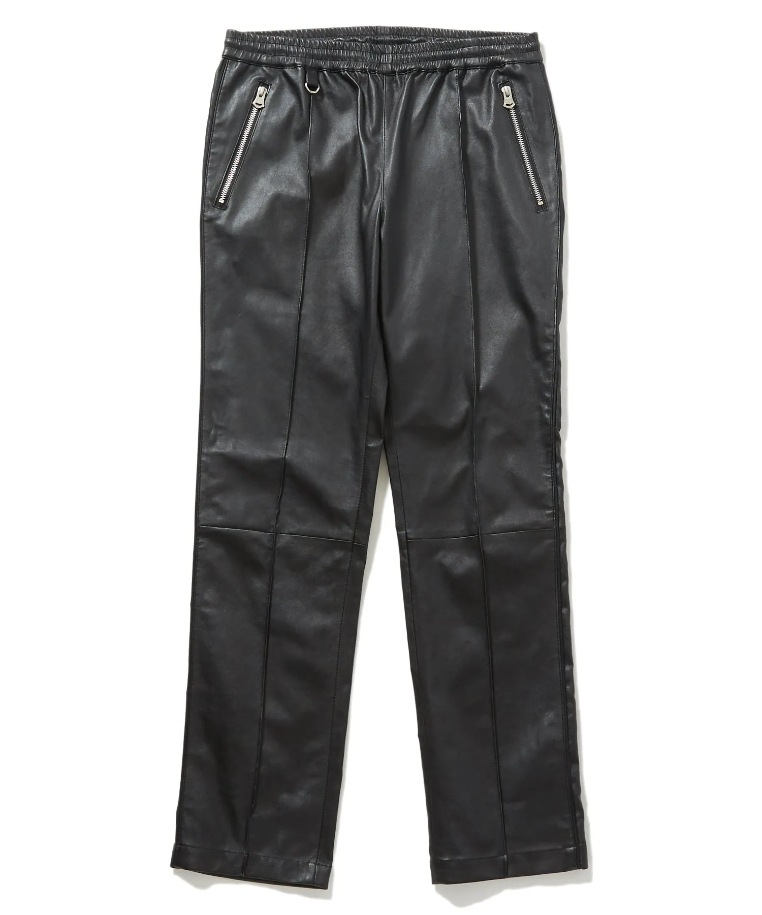 STRETCH SPANISH LAMB LEATHER TRACK PANTS