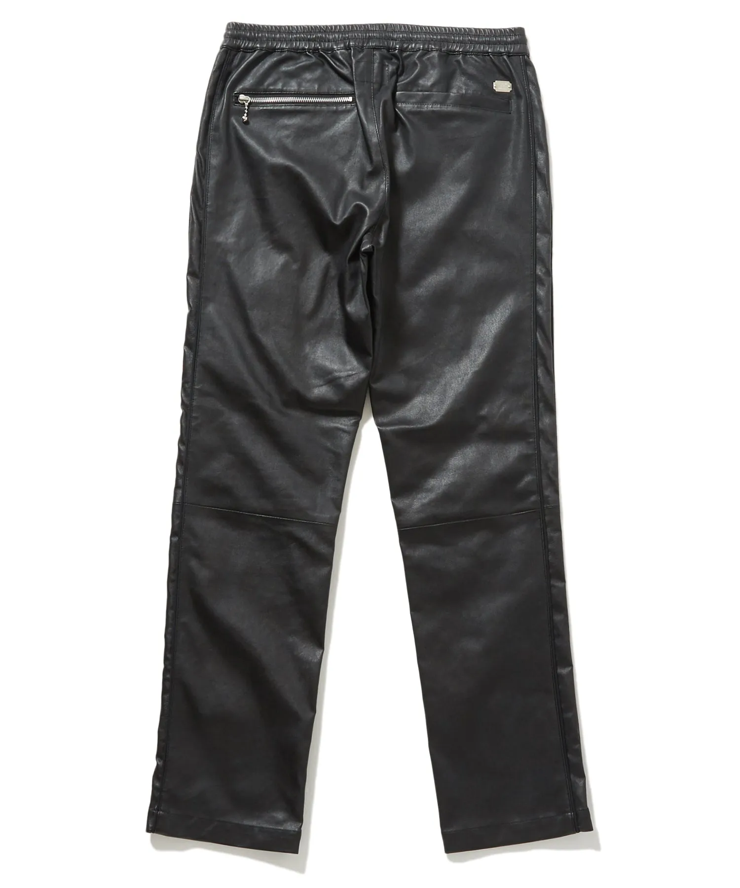 STRETCH SPANISH LAMB LEATHER TRACK PANTS