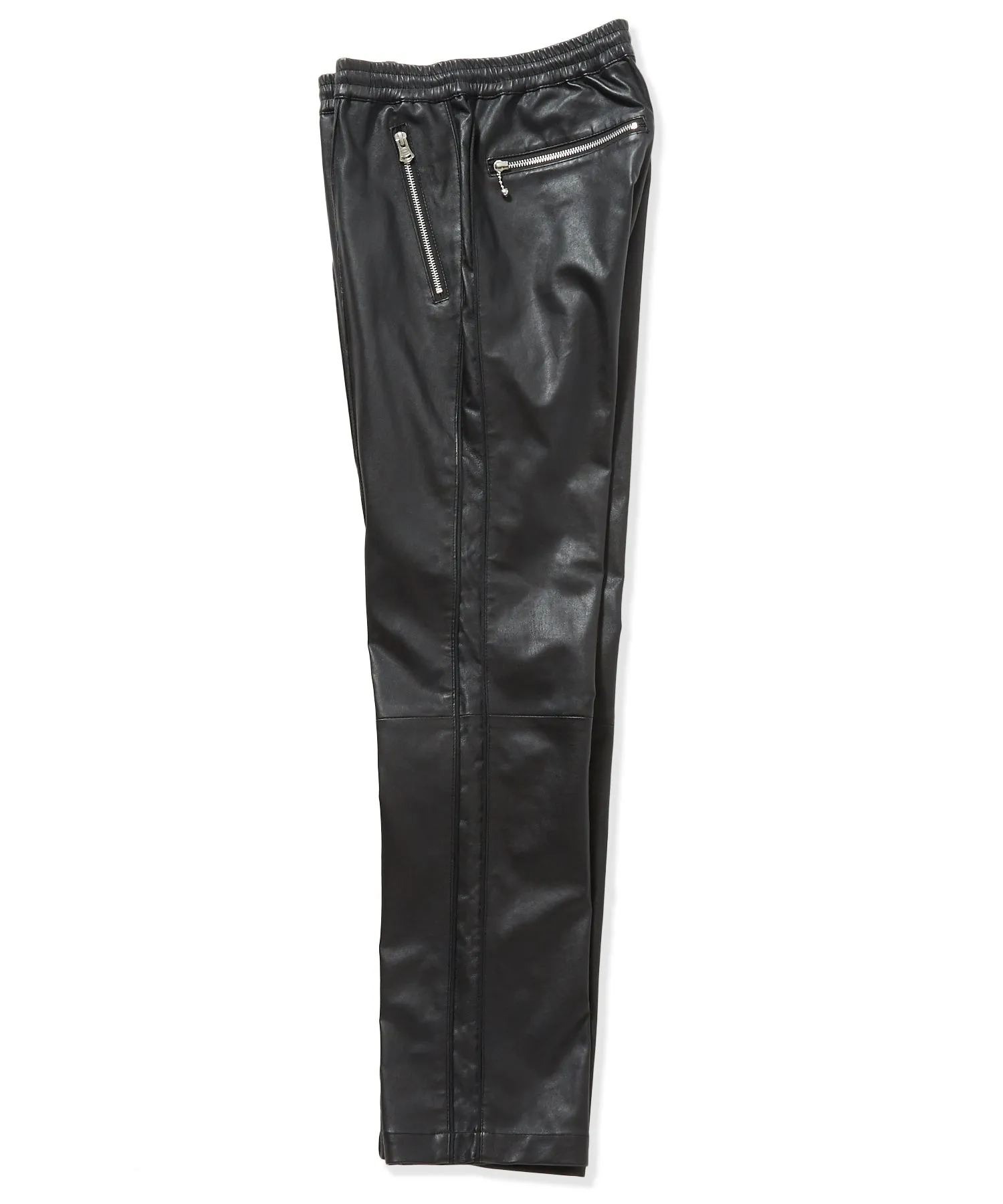 STRETCH SPANISH LAMB LEATHER TRACK PANTS
