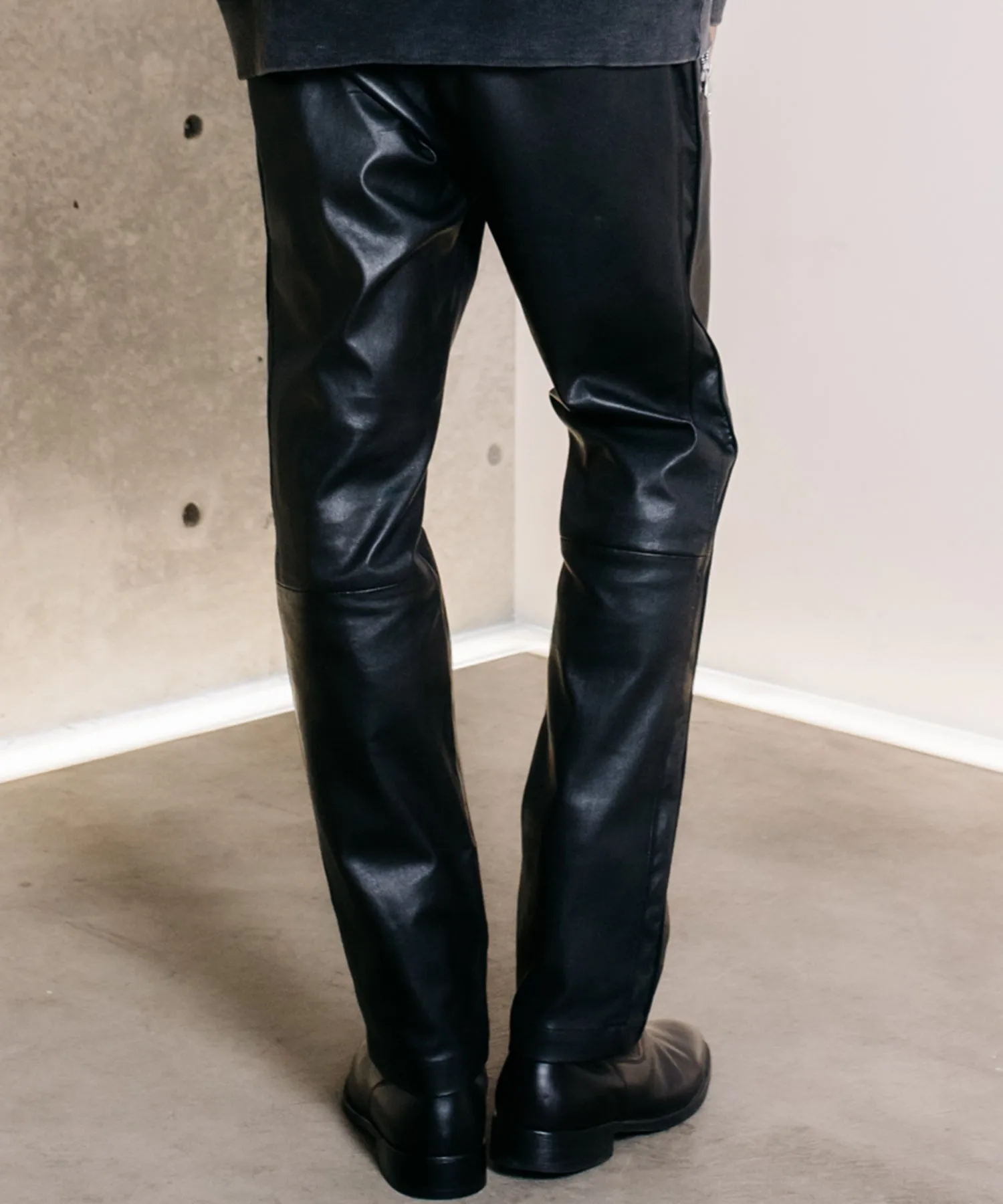 STRETCH SPANISH LAMB LEATHER TRACK PANTS