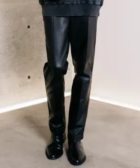 STRETCH SPANISH LAMB LEATHER TRACK PANTS