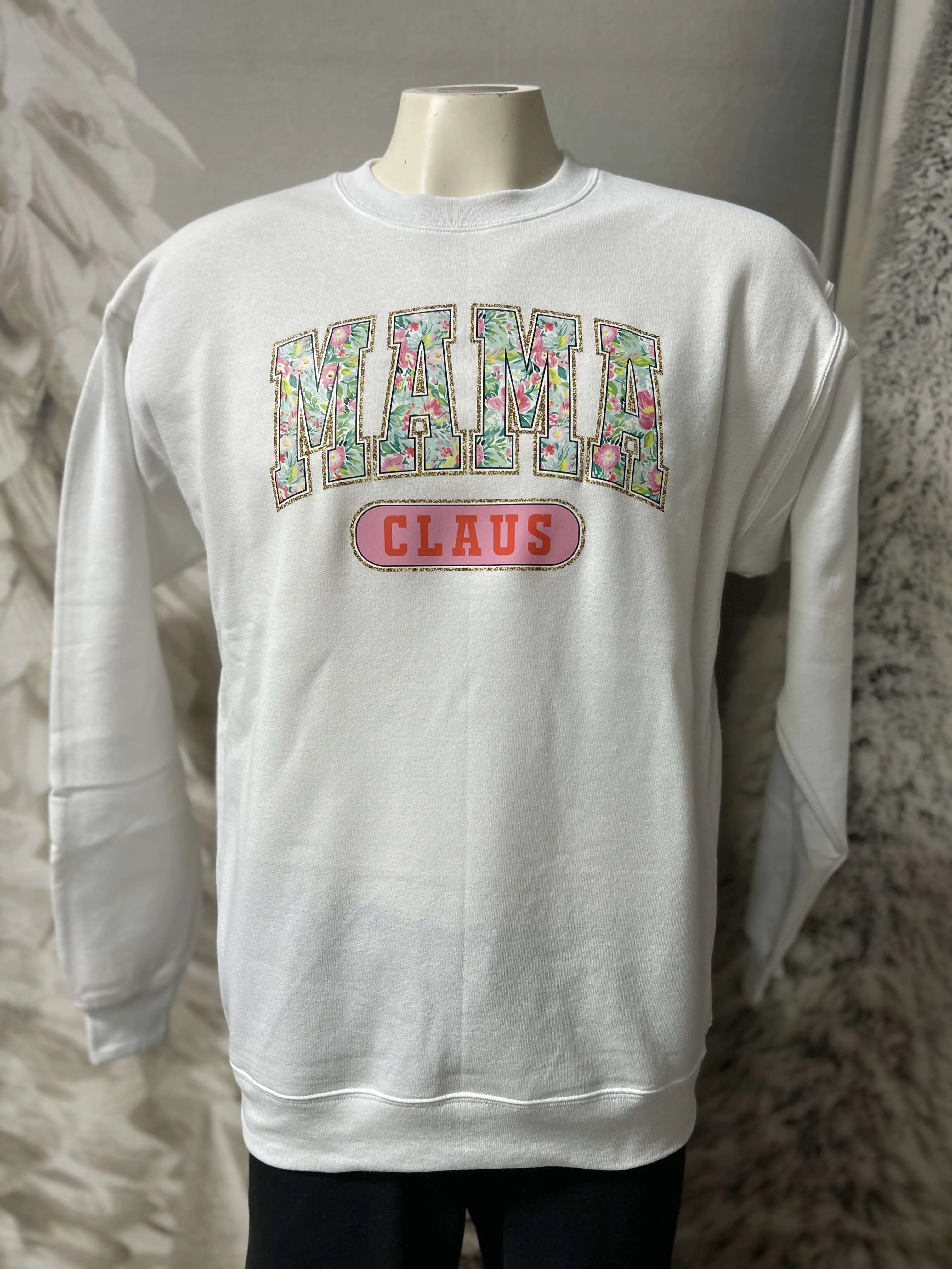 Tropical MAMA Claus Graphic Crewneck Sweatshirt