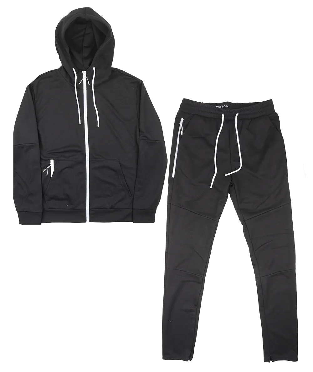 TRUE BORN TRACK JACKET & PANTS SET BLACK - TF501-TH504