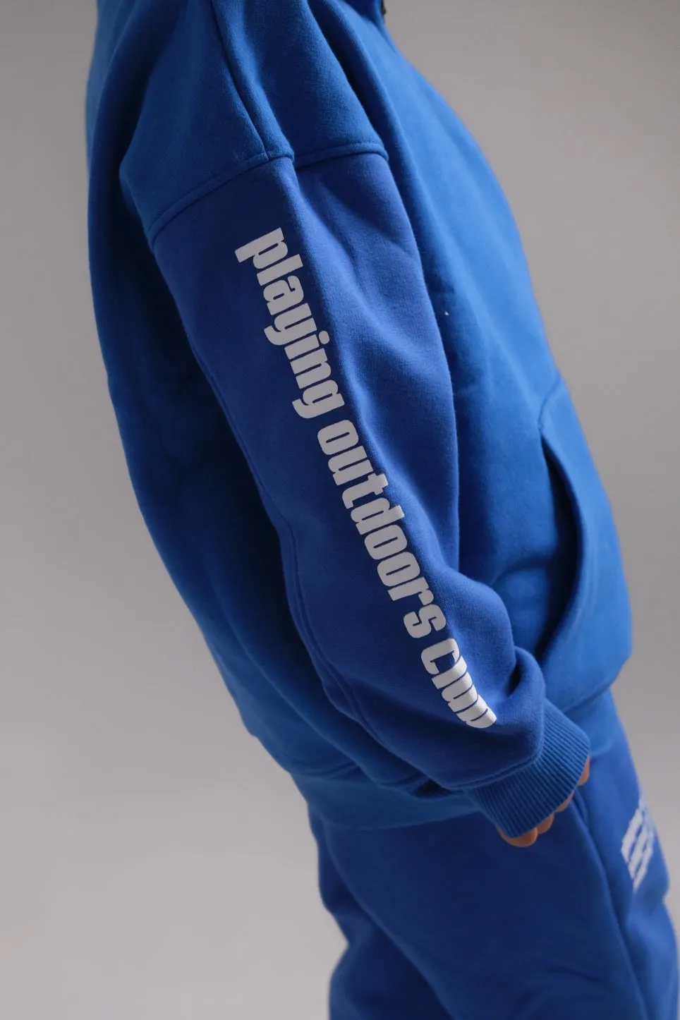 Unisex Blue "Playing Outdoors Club" Long-Sleeved Sweatshirt