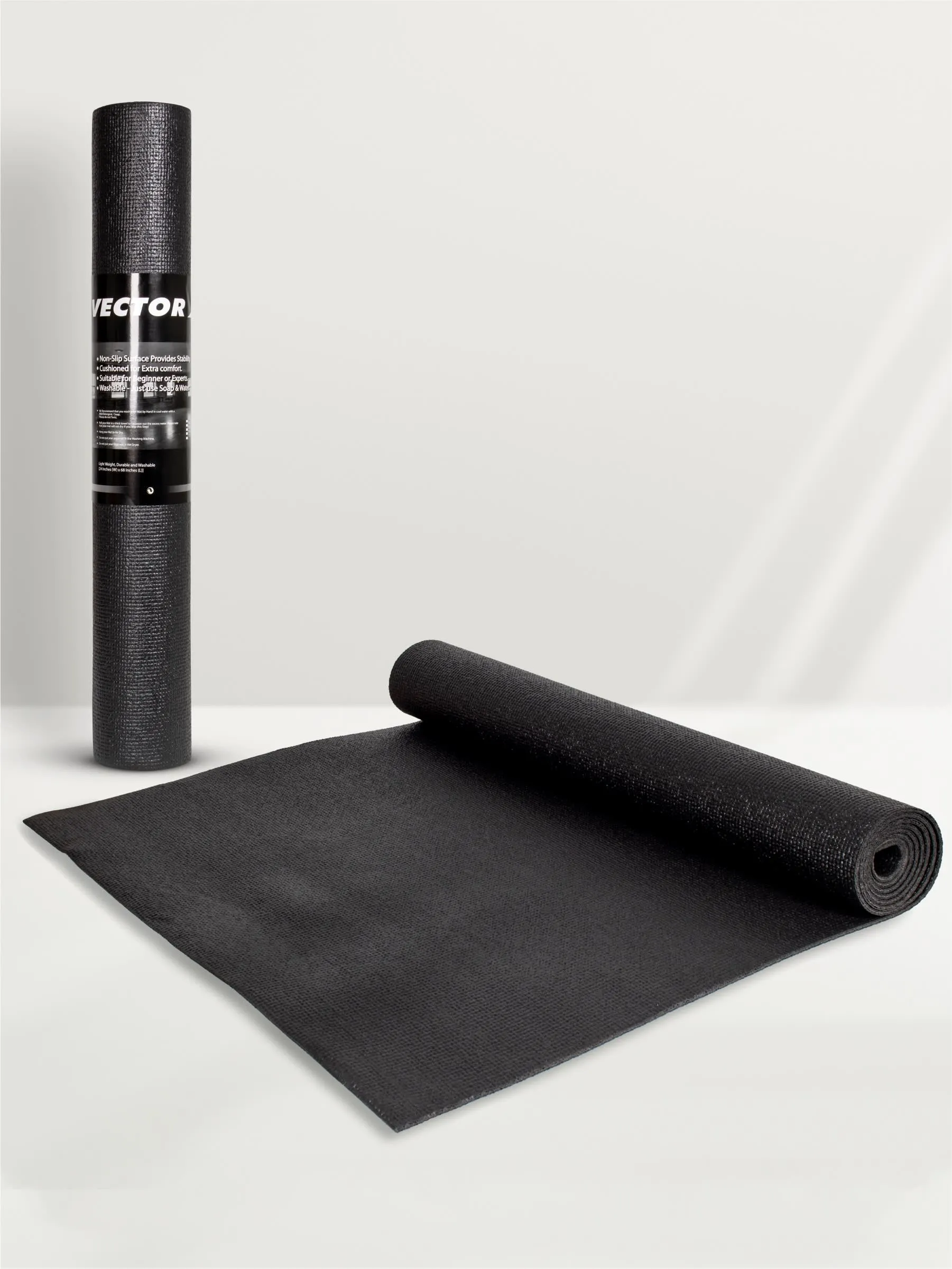 VECTOR X Non-Toxic Phthalate Free Best Quality and Anti slip PVC Eco Friendly 4 mm Yoga Mat (Black)