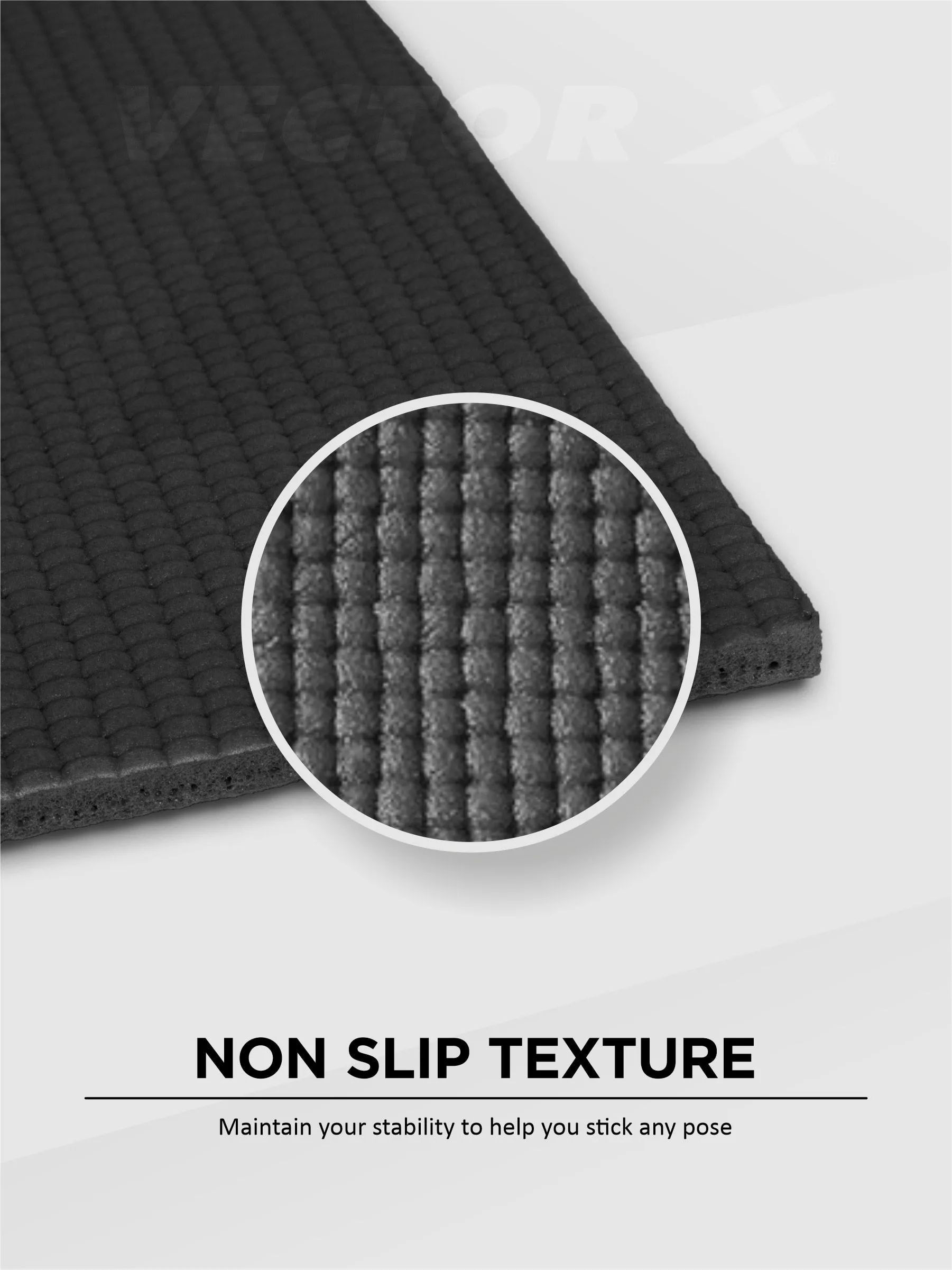 VECTOR X Non-Toxic Phthalate Free Best Quality and Anti slip PVC Eco Friendly 4 mm Yoga Mat (Black)