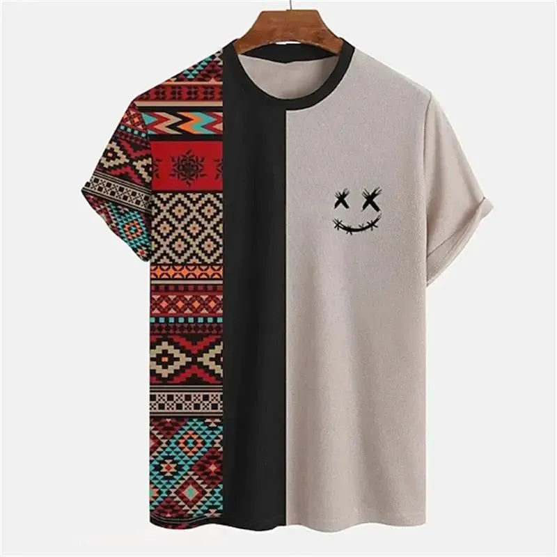 Vintage Striped Shirt Men Simple Style Pullover