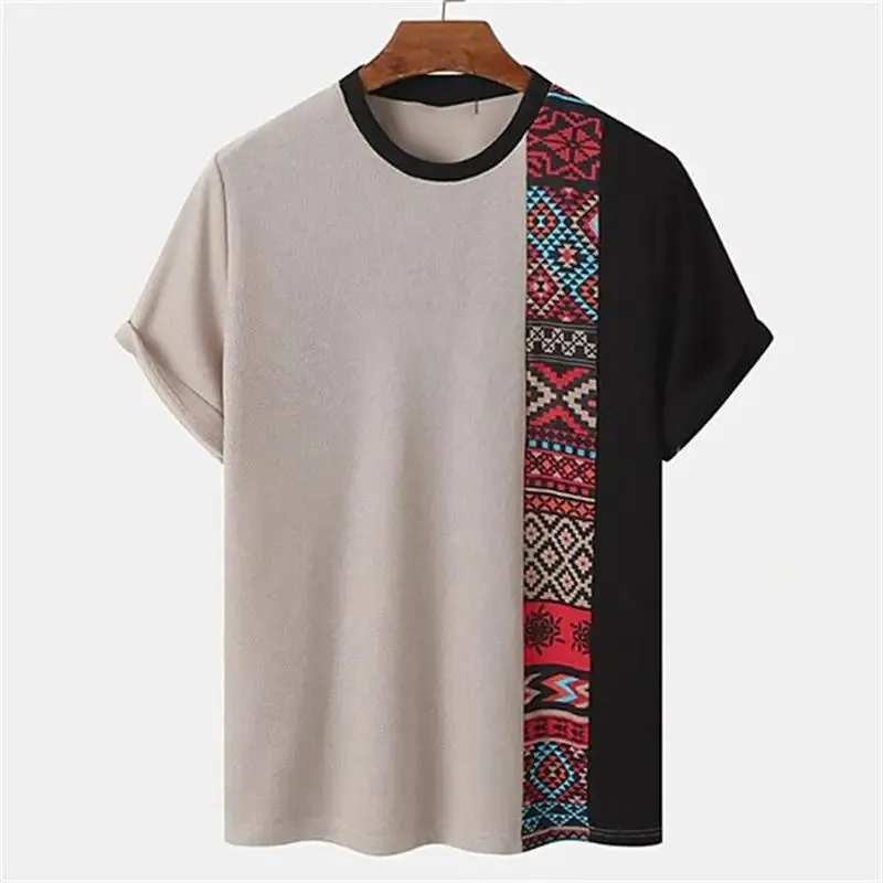 Vintage Striped Shirt Men Simple Style Pullover