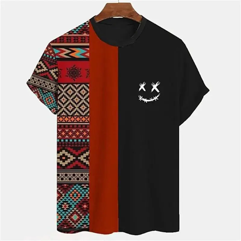 Vintage Striped Shirt Men Simple Style Pullover